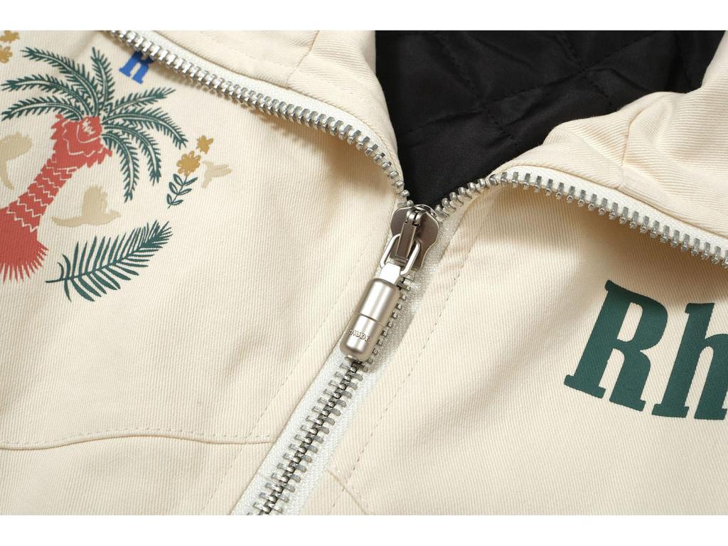 American High Street RH Retro Patchwork Coconut Tree Logo Zipper Jacket for Men & Women