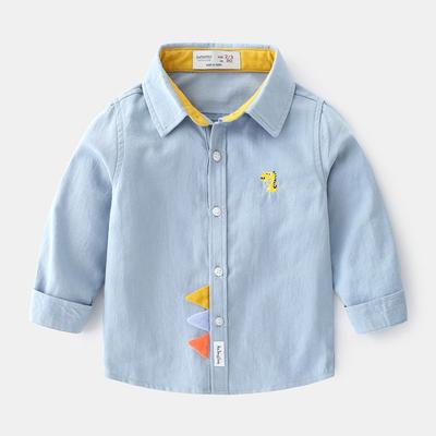 Boys' Shirts, Spring and Autumn Long-sleeved Autumn Clothes, Cotton, Boys, Handsome Tops, Children