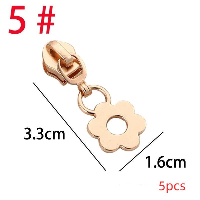 Star Zipper Slider Puller 5Pcs Lightweight Functional Replace Zip Head for Daily Jacket Backpack Purse Nylon Zips Repair