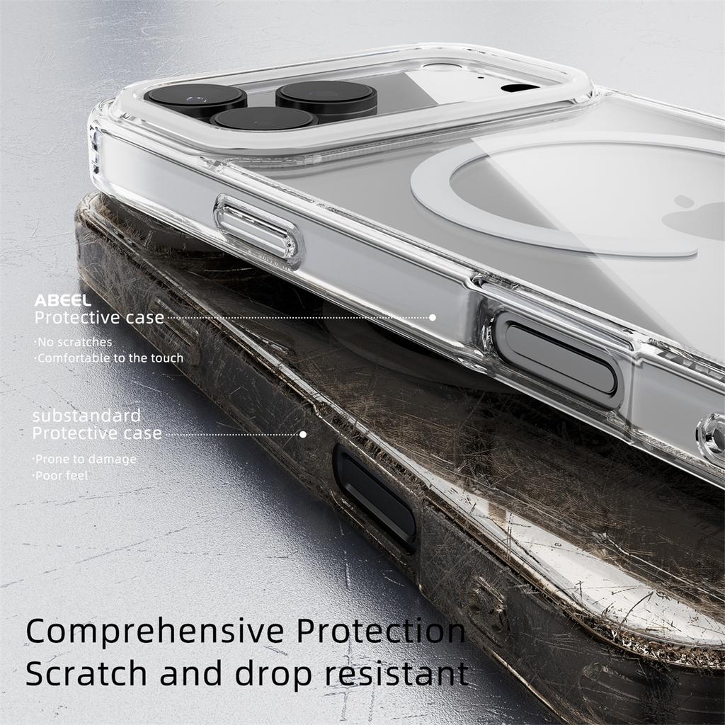 Magnetic for Magsafe Wireless Charging Phone Case for IPhone 17 Pro Max Hard Shell Transparent for Apple 17 Air 16 15 Plus 14 13