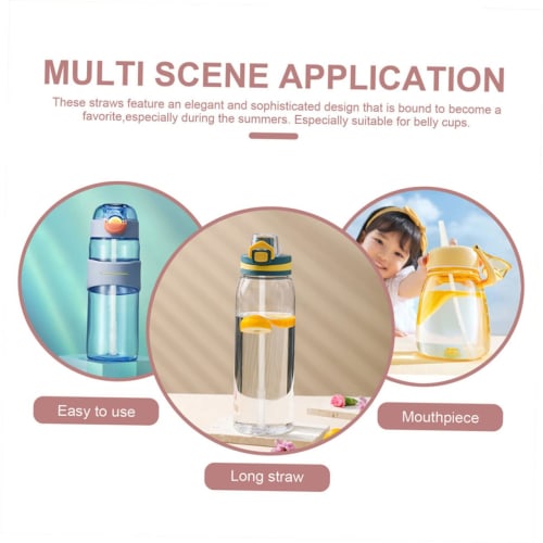 RORPOIR 6-Piece Set of Silicone Pot Belly Cup Straws for Gym Water Bottles, Smoothies, and Reusable Gallon Water Bottles