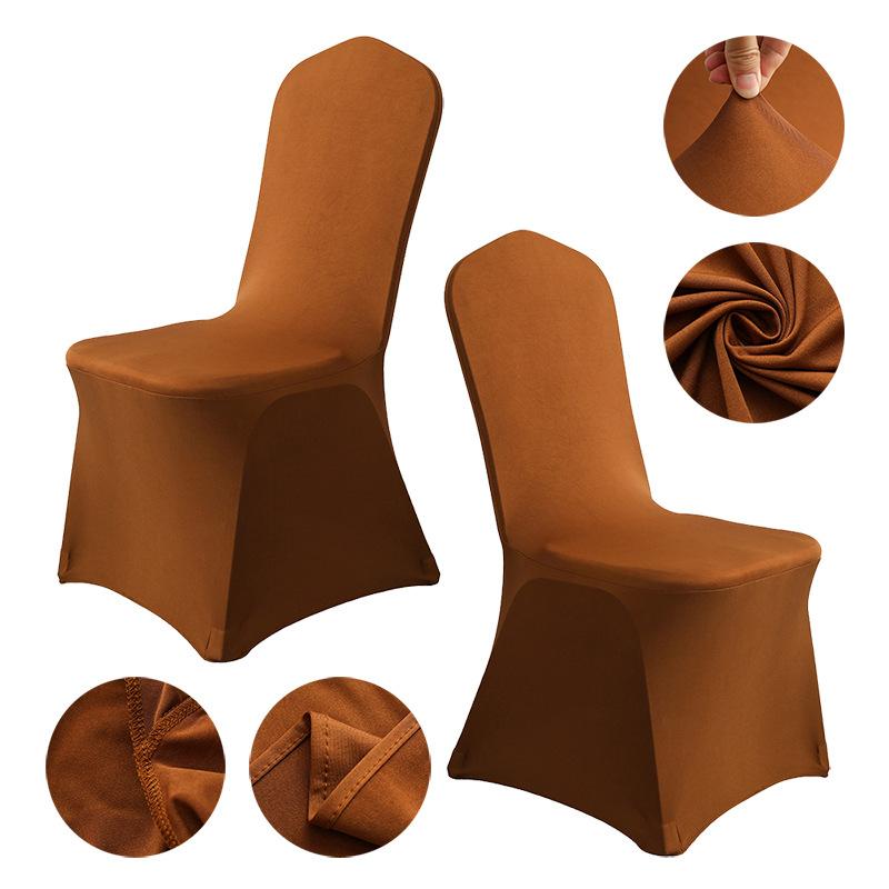 High-End Hotel Hochzeit Bankettszene Polyester Einteiler All-Inclusive Weißer Stuhlbezug, Elastischer Stuhlbezug