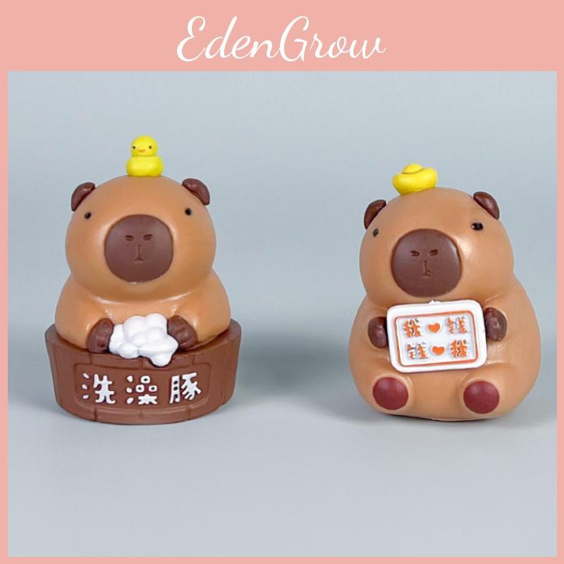 Cute Cartoon Bath Capybara Mini Model Ornament Set For Trendy Toy Collectors And Fans