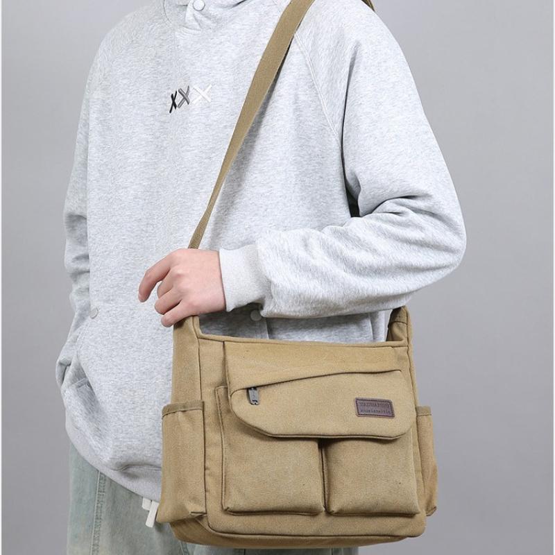 1Pc  Men's Large Capacity Shoulder Backpack Wallet Business Korean Casual Bag Electrical Tools Accessories Crossbody Bag Resistant