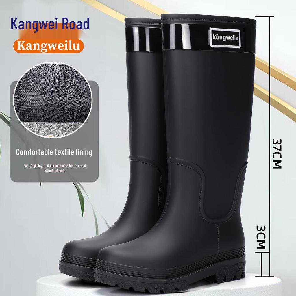 Bottes de pluie imperméables doublées polaire pour femme - Antidérapantes, à semelles épaisses, idéales pour la randonnée en forêt tropicale