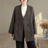 DIMANAF 2025 New Autumn Winter Plus Size Women Coats Jackets Thick Loose Casual Vintage Lady Outerwear