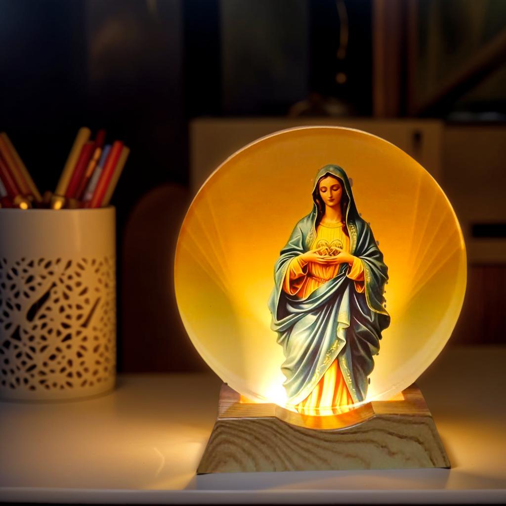 1pc Virgin Mary Blessing Night Lamp is suitable for Ramadan lovers, Mother's Day, Easter, New Year celebrations, bedroom table l