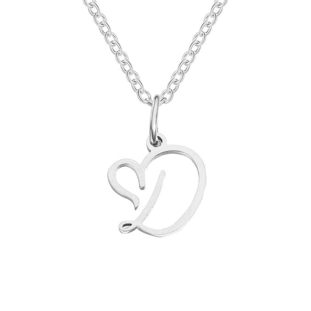 St. Delan Versatile 26-Letter Stainless Steel DIY Necklace Pendant