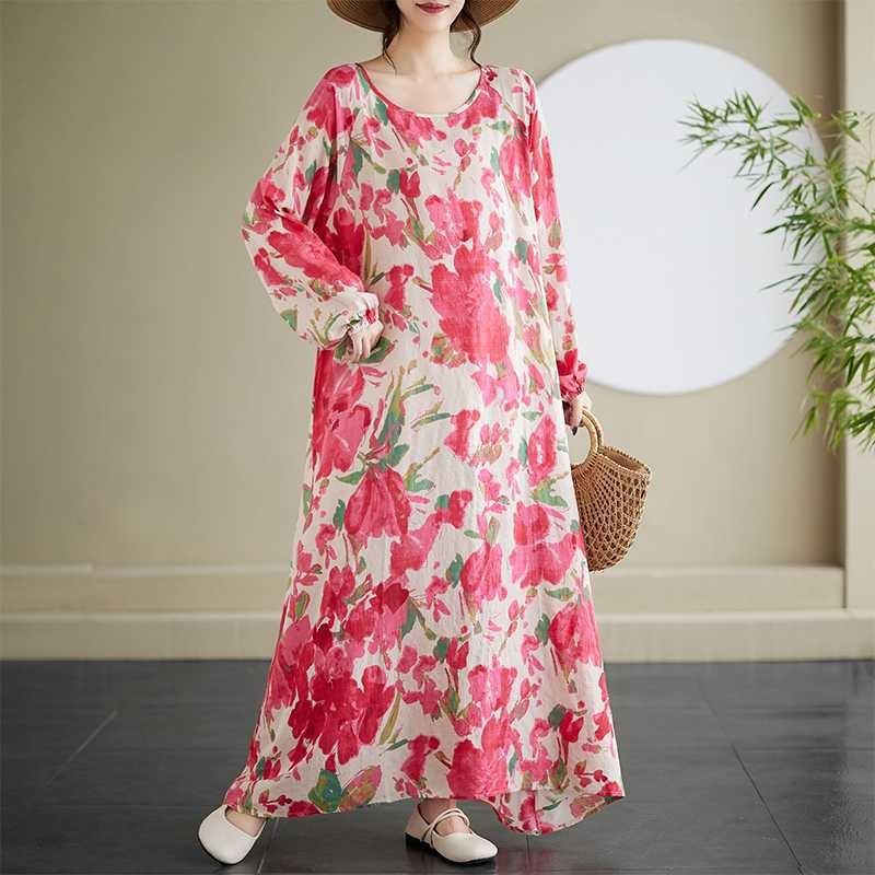 New Japanese Retro Long Sleeve Age Reducing Plus Size Casual Dresses