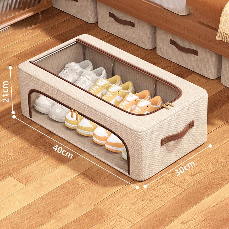 Schuhaufbewahrungsorganizer unter dem Bett für Schrank Schuhe Behälterboxen mit stabilen Griffen und klarem Fenster, faltbarer Schuhregalhalter