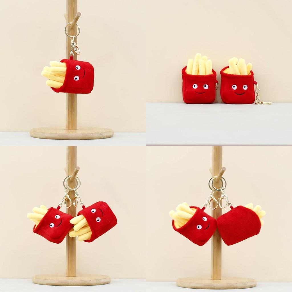 Adorable Cute French Fries Plush Keychain Toy Soft Stuffed Doll For Kids Gifts
