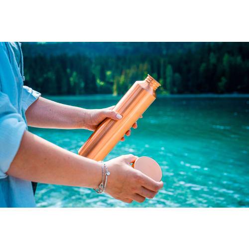 Kosdeg Copper Water Bottle - 34 Oz Vintage Modern Design - Drink from an Ayurvedic Pure Copper Vessel - Drink More Water, Reduce Sugar Intake, and Enj