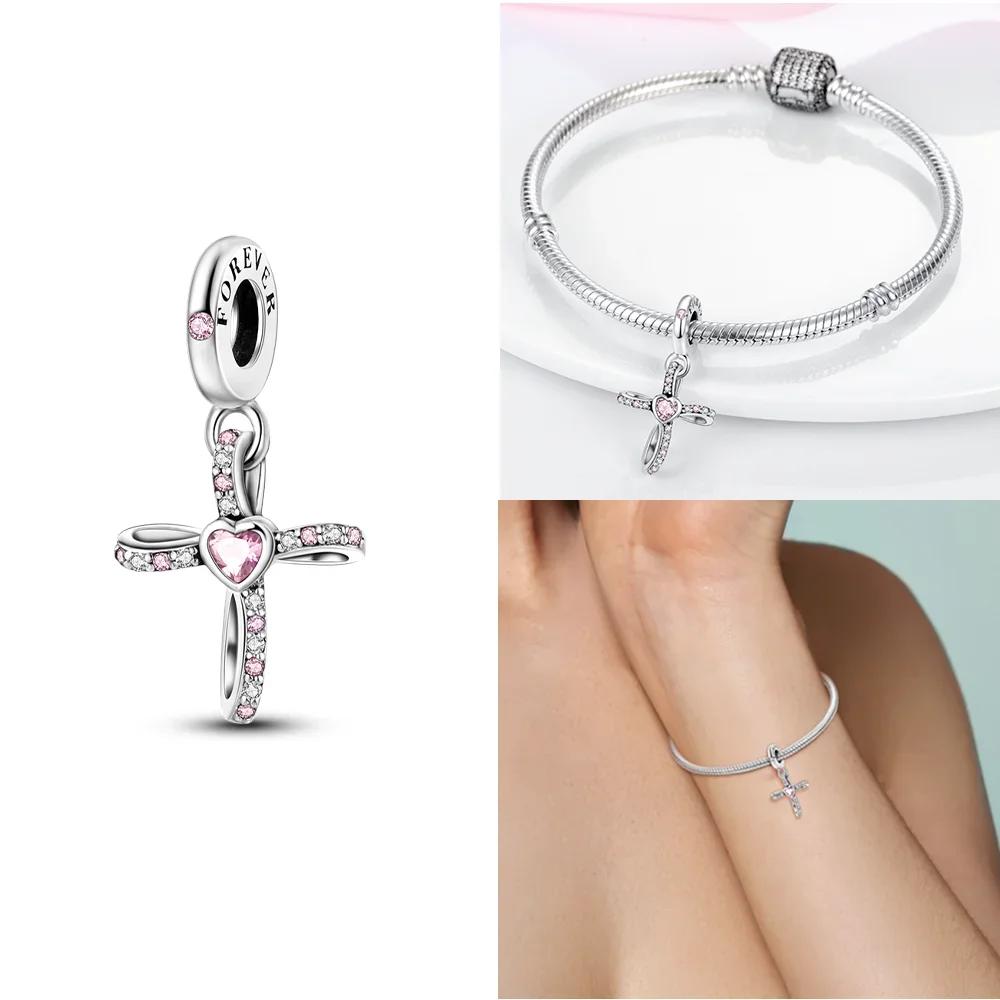 Dangle Charms Cross Angel Pyramid Pharaoh Copper Baeds Fit Original Bracelet Diy Jewelry Charms Accessory Fine Gift