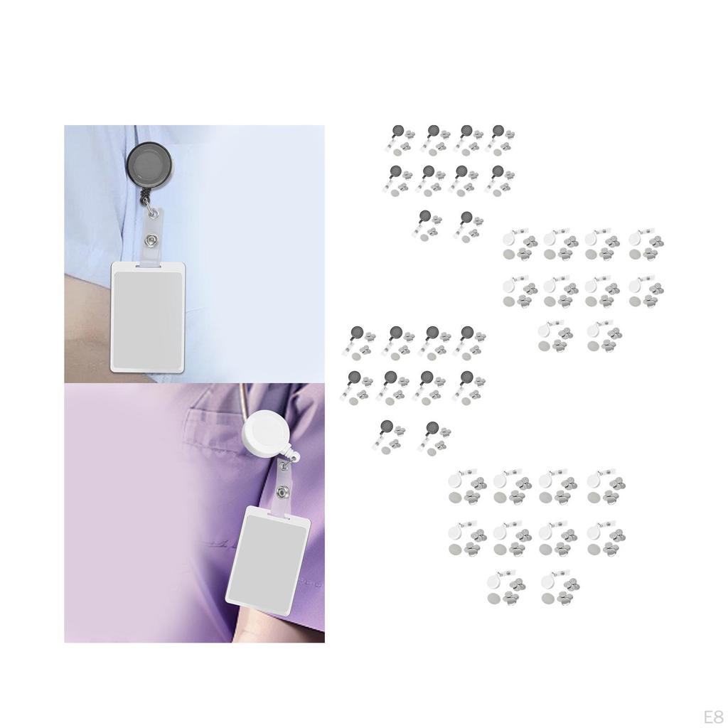 10 Pieces Retractable ID Holder Keyring DIY Buckle Portable Nurse Reel for Worker Teacher