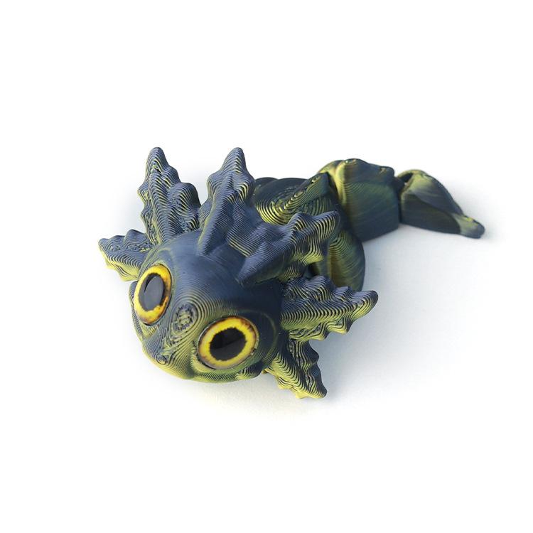 3D Printed Multicolor Articulated Salamander Toy Figurine