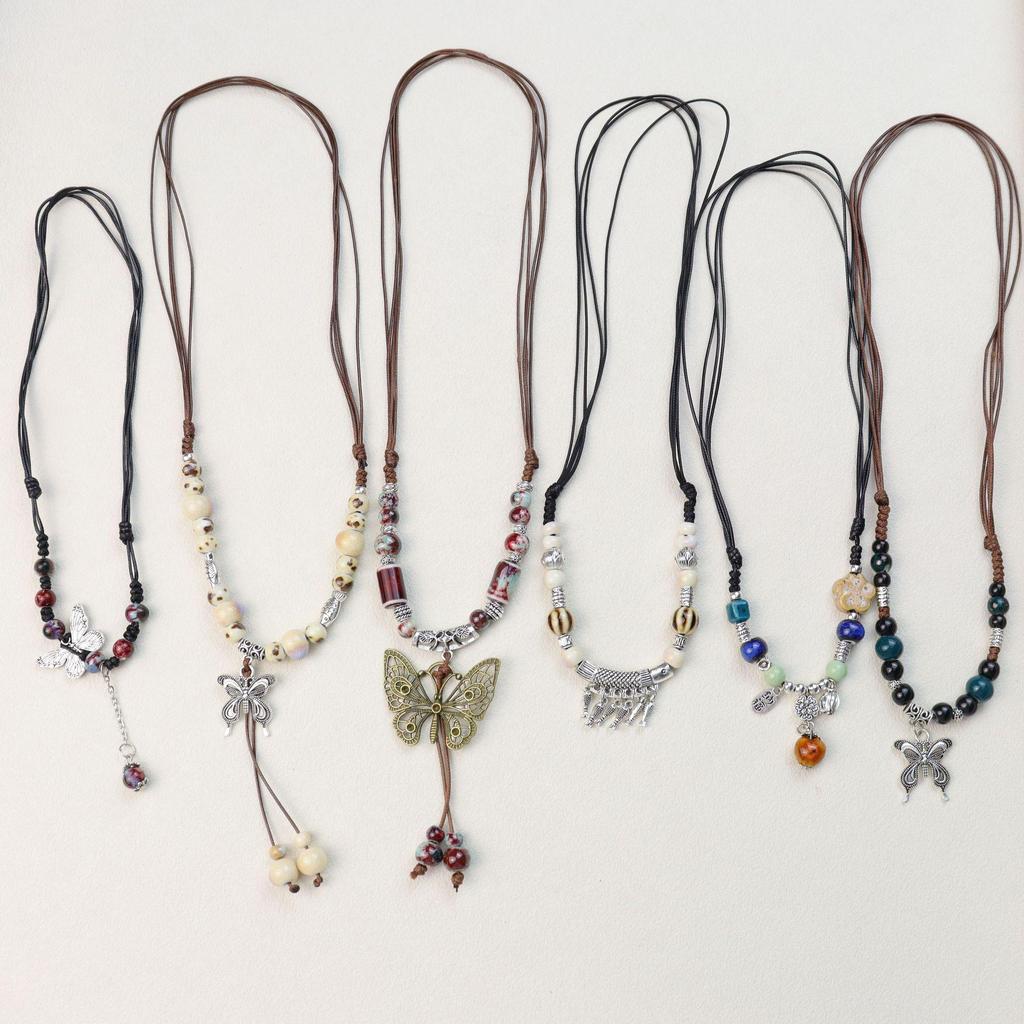 Ceramic Necklace: Luxury Chinese-Style Sweater Chain with Accessories and Ornaments, Women's Colorfast and High-End Feel
