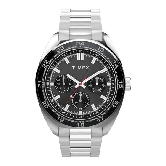 [TIMEX] Мужские часы Timex Weston TW2Y22600 Кварцевые 5 АТМ Водонепроницаемые Минеральное стекло Черный циферблат Нержавеющая сталь [Параллельный импорт]