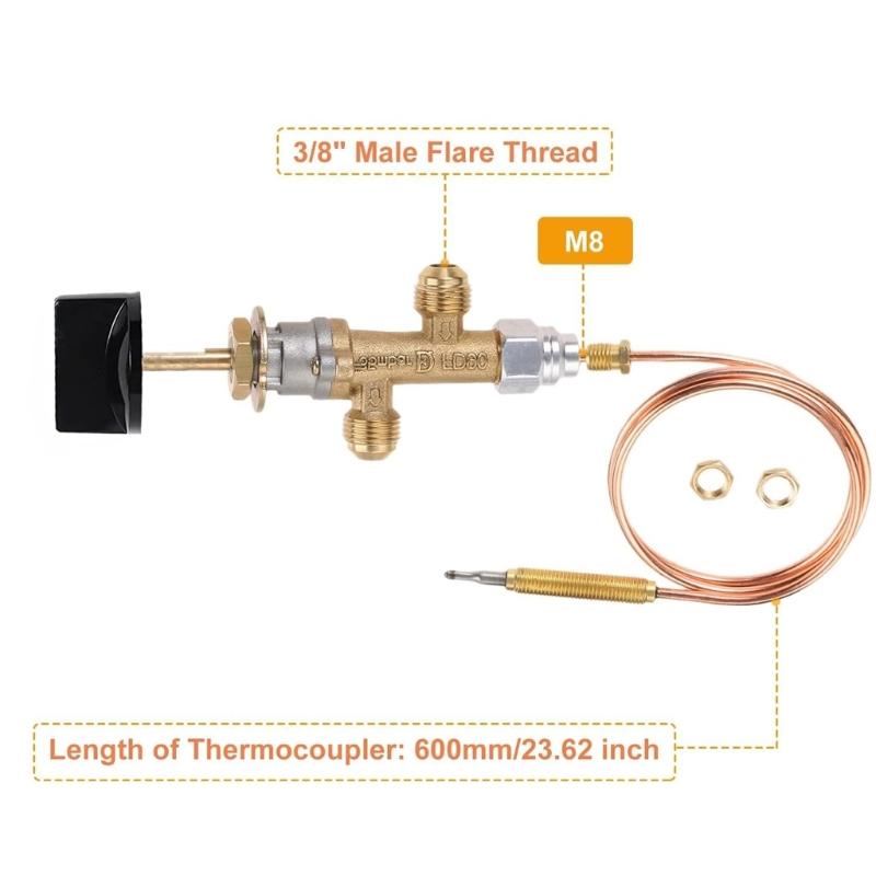 Low Pressure LPG Propane Gas Fireplaces Fire Pit Flame Failure Safety Control Valvesand Igniter Push Button Ignition Kit