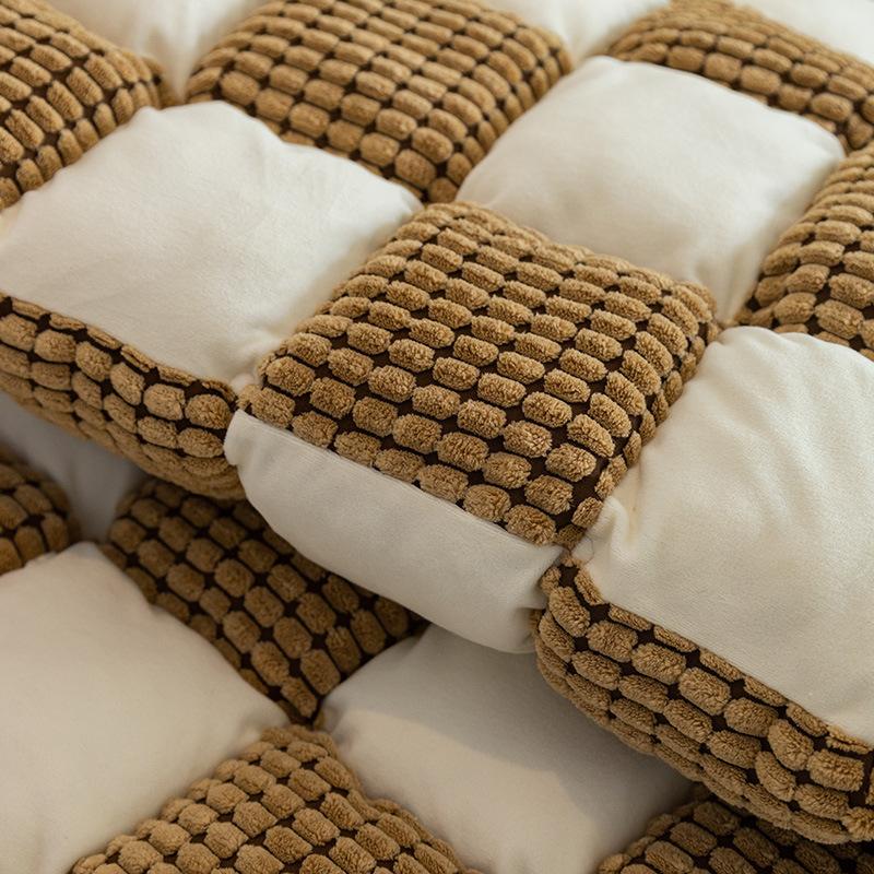 Korean Hand-Spliced Steamed Bread Cushion Sofa Cushion  New Non-Slip Seat Cushion Simple Modern Bay Window Cushion Cover Cloth