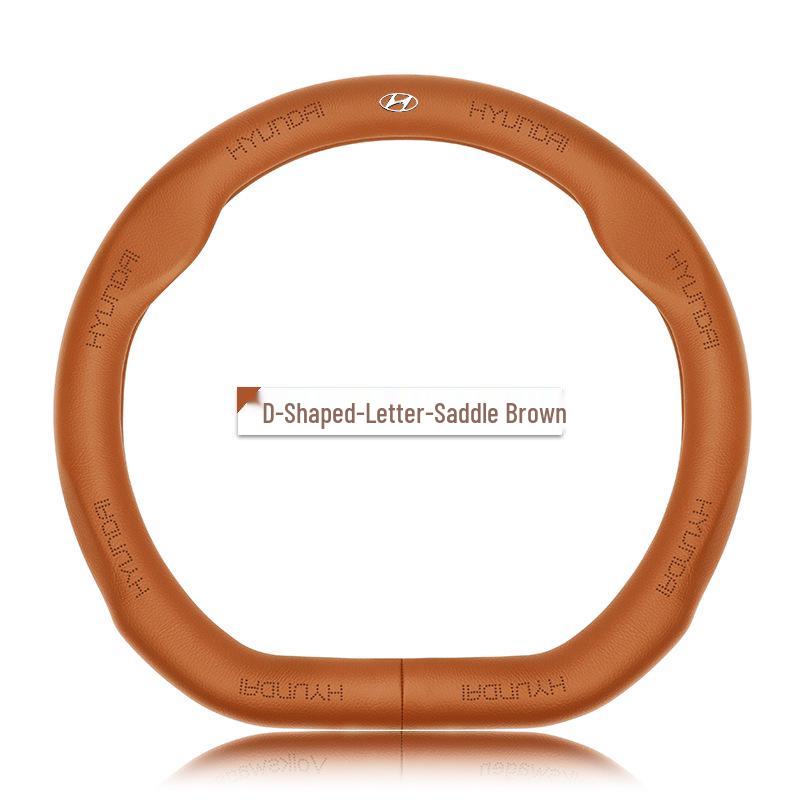 Premium Genuine Leather Steering Wheel Cover for Modern Cars: Mistra, Tucson, Santa Fe, Reina, IX35, IX25, Elantra, Langdong