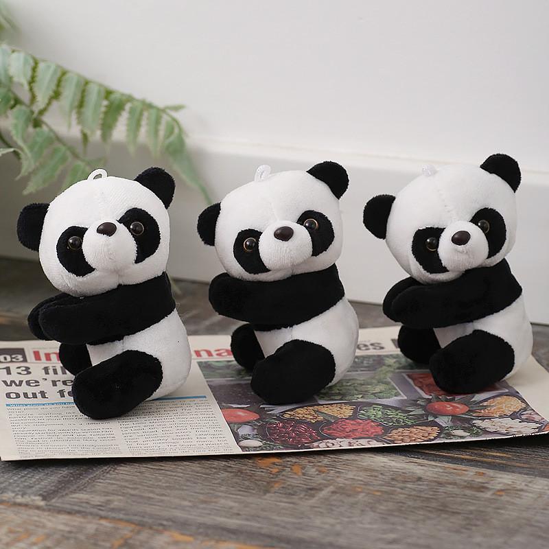 Small Plush Panda Toy With Short Plush Fabric For Childrens Gift And Play