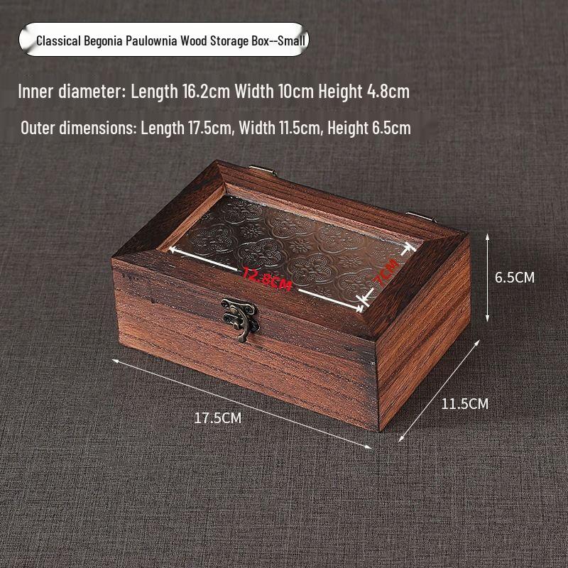 

Retro Wooden Desktop Organizer with Lid - Multi-functional Jewelry and Sundries Storage Box