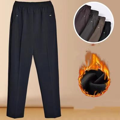 5XL 6XL 7XL Pantalon pour femmes d'âge moyen Grande taille Mince Taille haute Élastique Ample Droit Pantalon décontracté pour femmes