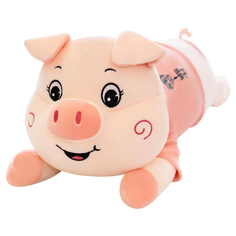 New Lying Pig Doll Plush Toy Cute Bed Sleeping Pillow Big Eyes Cute Pig Large Doll Birthday Gift
