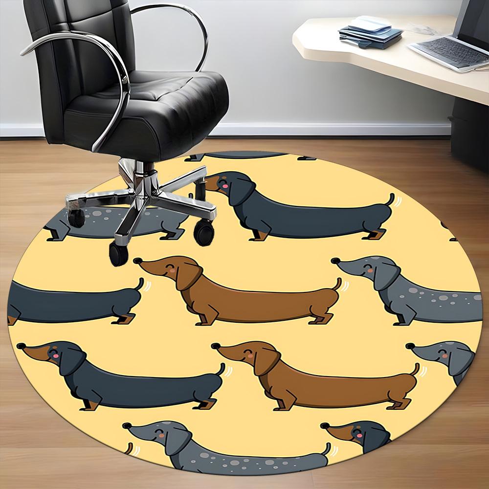 1pc Dachshund Pattern Chair Carpet for Office, Non-slip, Soft and Durable Office Rug, Perfect for Office Yy260131032