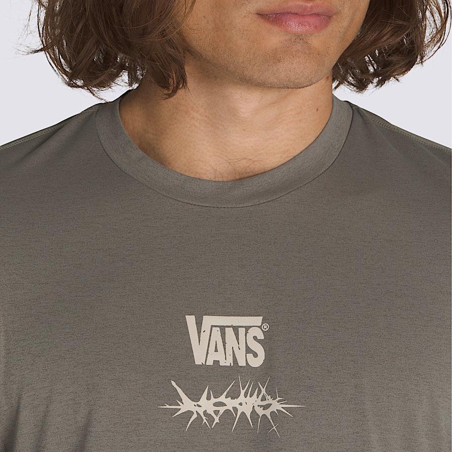 Vans SS25 Buchstaben Rundhals Casual Pullover Kurzarm T-Shirt Unisex T-Shirt Olivbraun VN000M3K9JC
