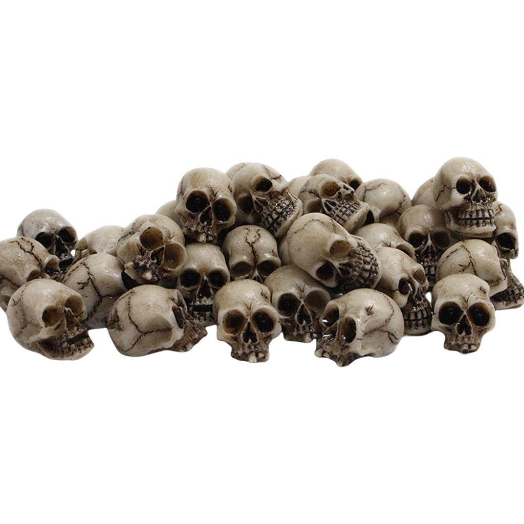 Pack of 6 Halloween Skeleton Decorations Durable Resin Skull Set for Home Office Party Spooky Display