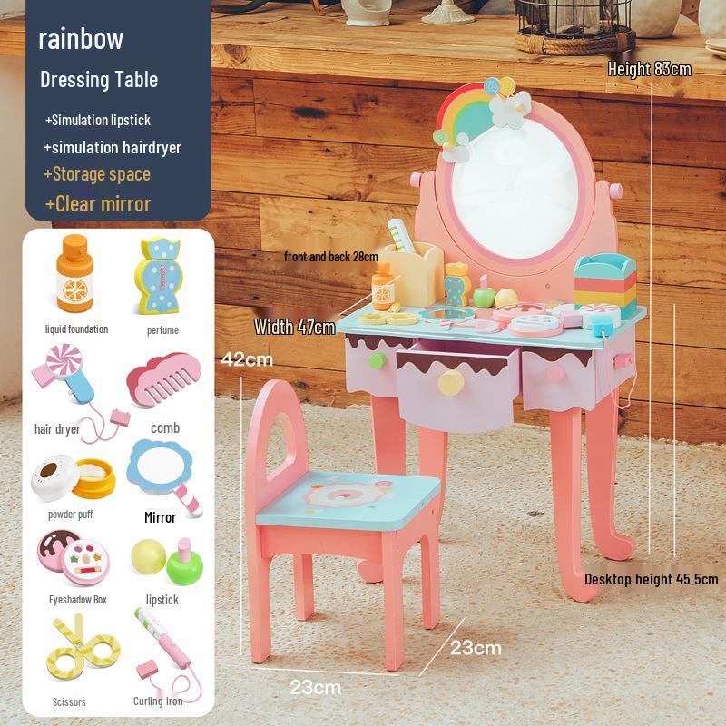 Rainbow Princess Makeup Table & Playset for Girls