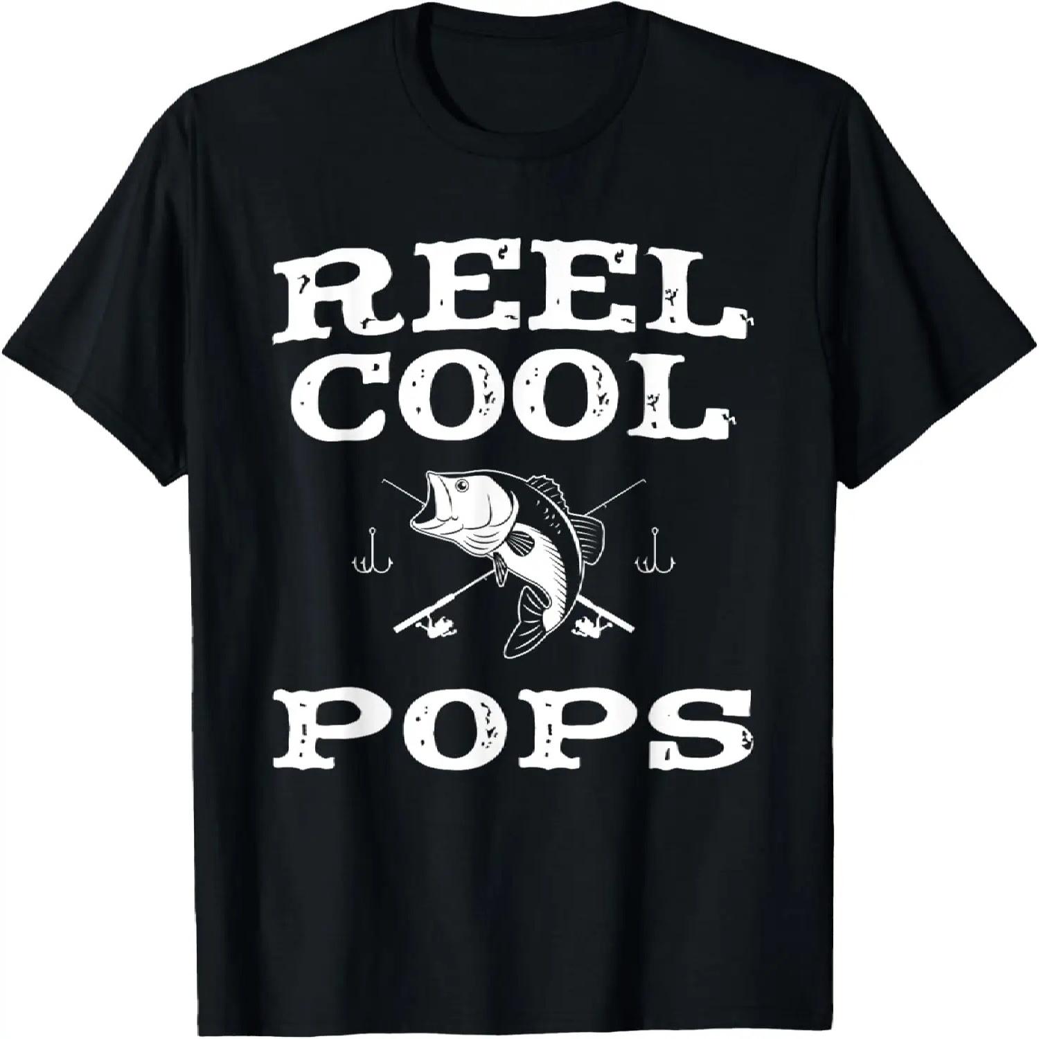 Reel Cool Pops Fishing Fisherman Funny T-Shirt S чёрный