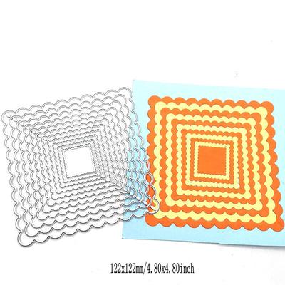 Vierkante Golf Kant Vorm Snijmallen Metalen Stencil DIY Scrapbooking Album Kaart Embossing Ambachtelijke Stans Frame