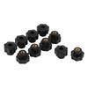 A74E-30PCS M6 Internal Thread Knob Screw Plastic Star Head Clamping Knob Black M6 X 25