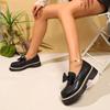 2025British Style Women's Flats Butterfly Knot Thick Bottom Slip-On Loafers Round Toe Casual Shoes Solid Color Loafers