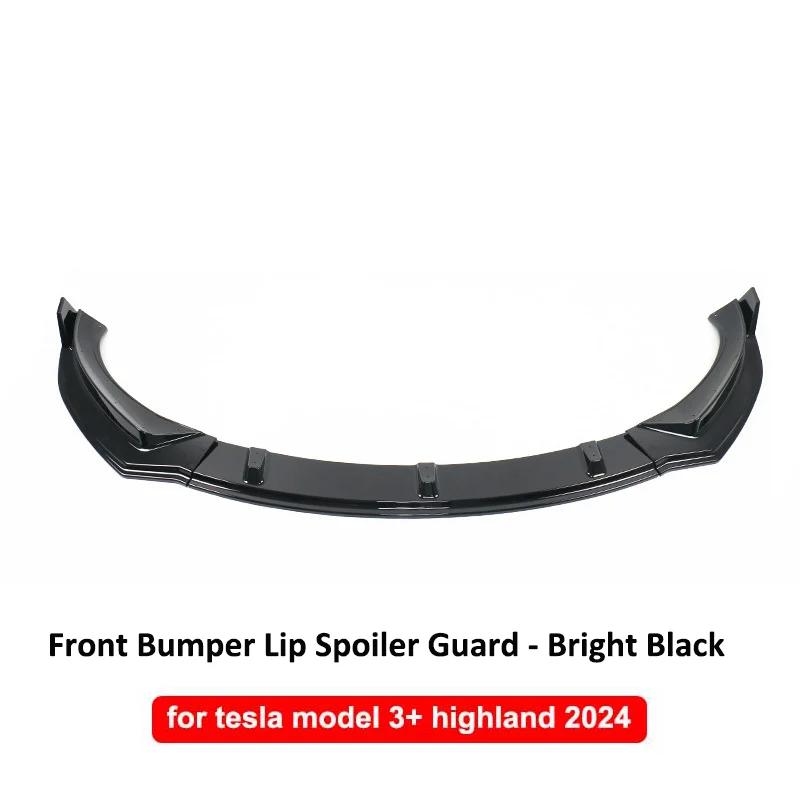 For Tesla Model 3 Highland 2025 3Pcs Front Bumper Lip Splitter Spoiler Guard Diffuser Carbon Fiber ABS Trim Body Kit Accessories