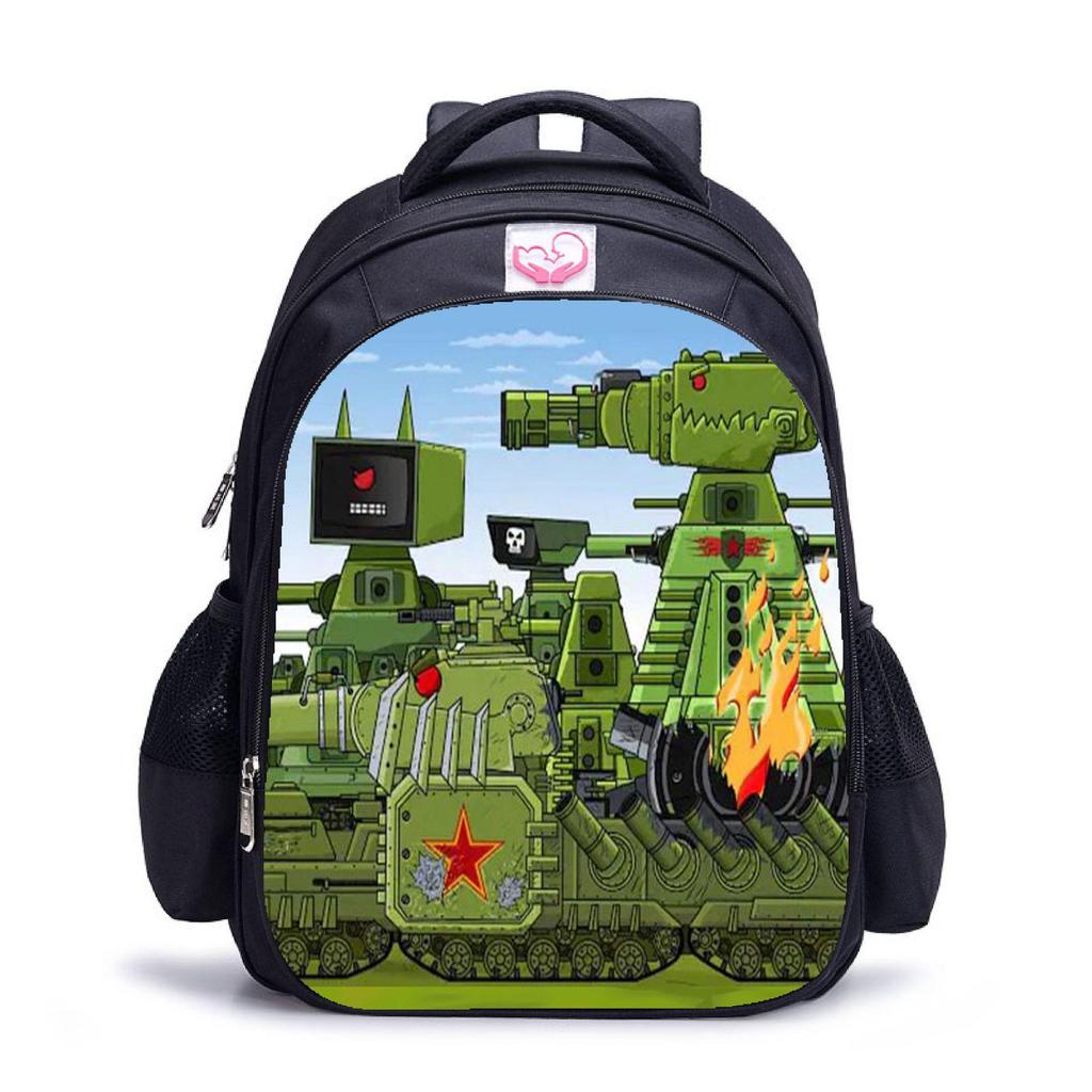 World of Tanks Schoolbag: Kids' Large Capacity Casual Backpack in Three Sizes