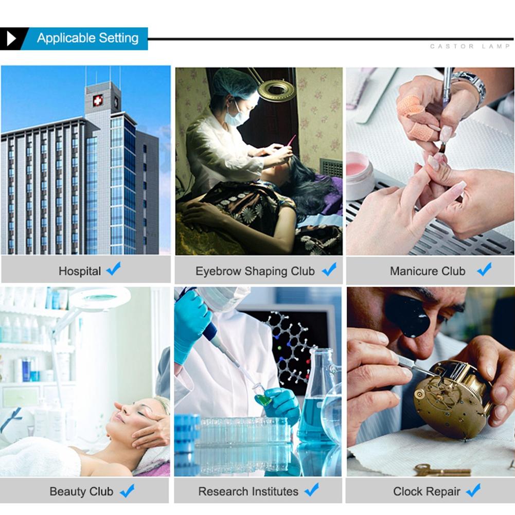 Stand Beauty Cosmetic Makeup Tattoo Manicure 5xMagnifying Lighted Magnifier Light Floor Lamp