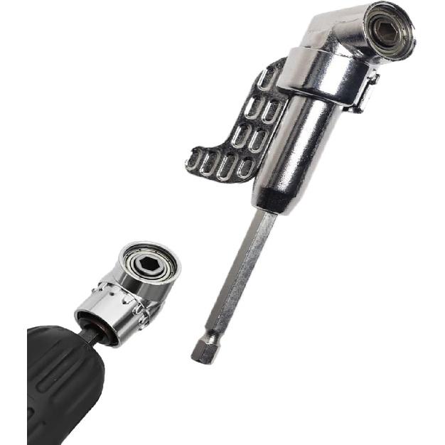 Angle Driver, 105 Degree Right Angle Drill Adapter, Right Angle Drill Attachment, Angle Driver for Drill, Corner Tool Screw Hub with Multi-Function