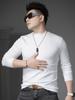 European Style 2025 Autumn New Half-High Collar Solid Color Long-Sleeve T-Shirt Men's Base Layer Trendy Brand Top