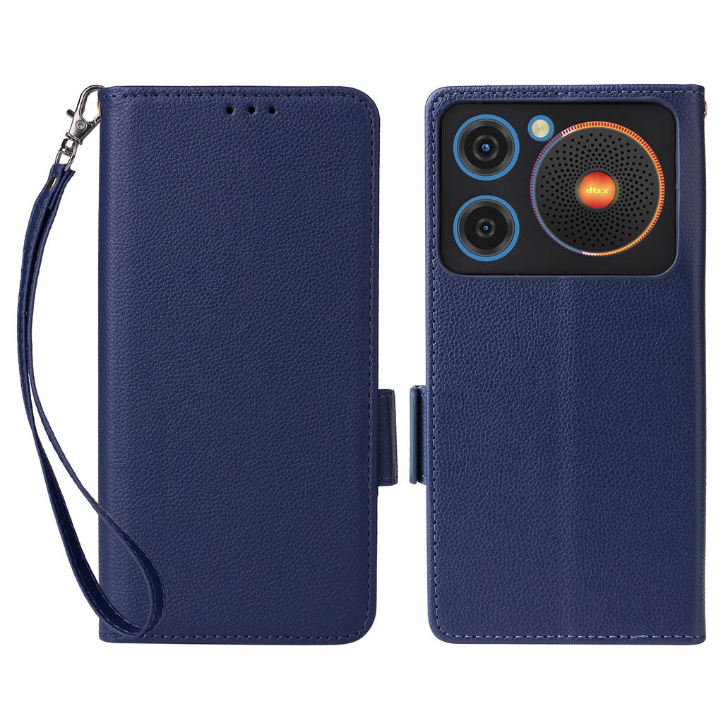 For ZTE nubia Music Case with Wrist Strap Litchi Texture PU Leather Wallet Phone Cover