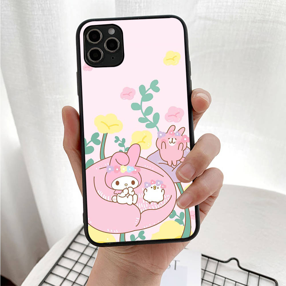 Case for iPhone 16 15 Plus 14 13 12 11 Pro 8 7 6S 6 SE 5S X XR XS Max Realme C30 C33 C31 9I Black Sofe Cover LI27 Cute My Melody
