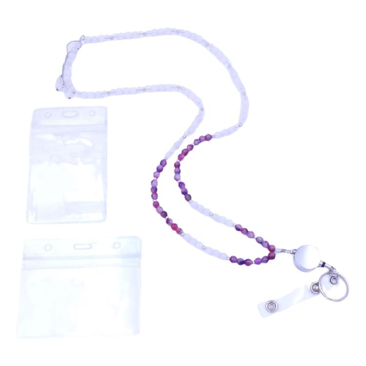 Beaded Lanyard with Card Holder ID Badge Holder Key Lanyards Teacher Lanyards Beautiful Neck Strap for Students