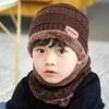 Korean Style Knitted Hat Scarf Set Fleece Knitted Neck Warmer Combo Warm Hat Scarf Set  Adult Use