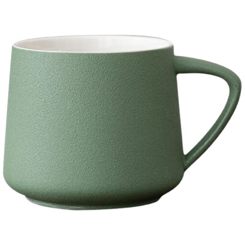 Shangheng Grass Green Ceramic Couple Mug with Lid