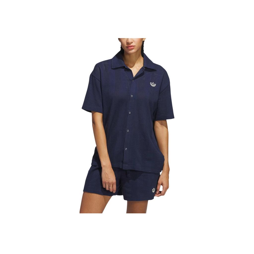 adidas Originals Solid Color Loose Fit Short Sleeve Shirt Unisex Shirts Night-Indigo JD5190