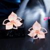 E0227 Personalized Petal Earrings Micro-Inlaid Zircon Color-Preserving Summer Trinkets