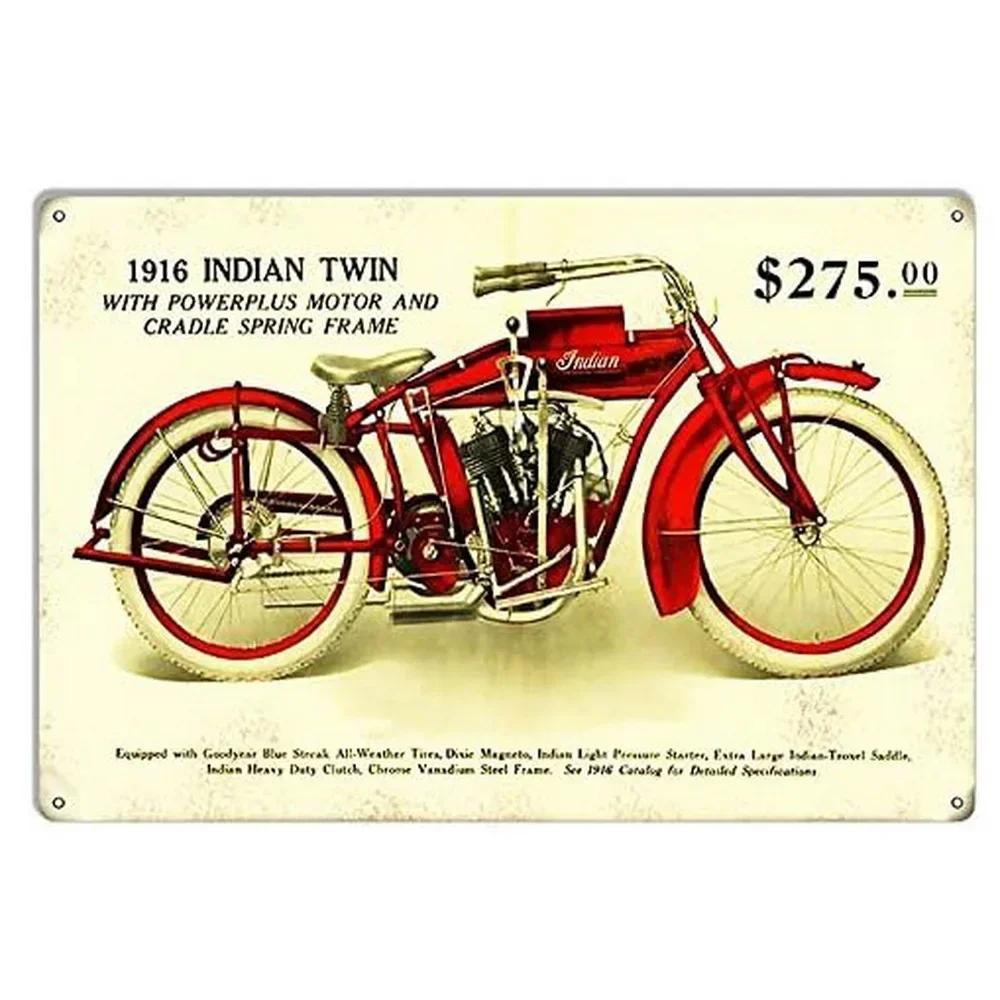 Metallblechschilder Indian Motorcycles Scout Gegr. 1901 Dekoration Eisen Farbe G Metall Dekorative Wandkunst Vintage Schilder Garage Club Bar