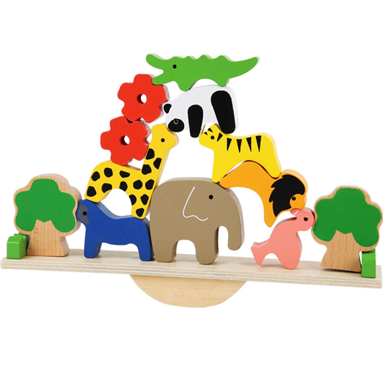 

Shinse Building Blocks, Balance Game, Animals, with Storage Bag, Cute Wooden Toy, Stacking, Educational Toy, Focus, Finger Training, Shape